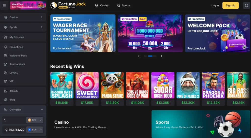FortuneJack Dice Gaming